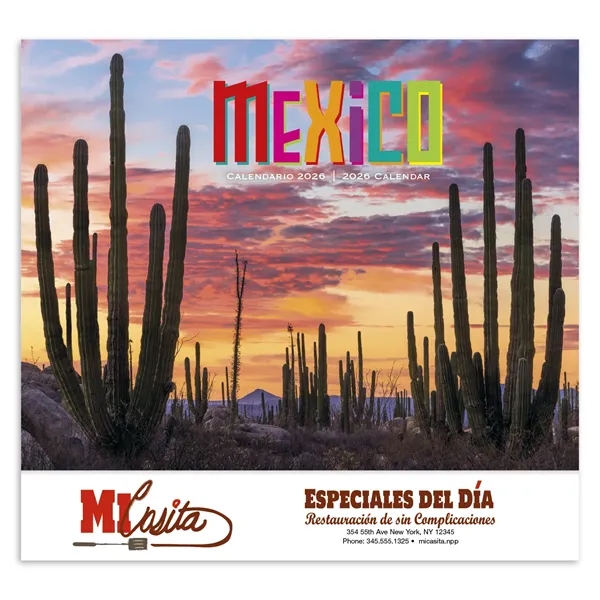 White color option for Mexico Stapled Calendar