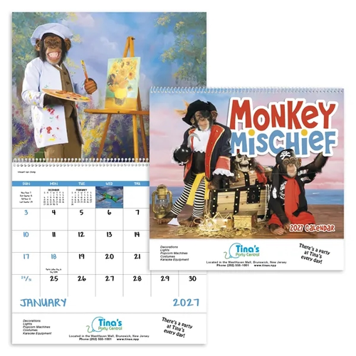 Main photo of Monkey Mischief Spiral Calendar