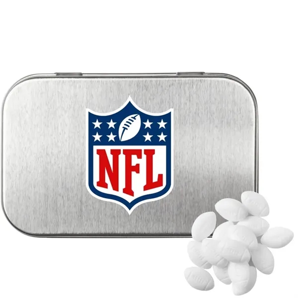 Silver color option for Rectangular Tin With Football Shaped Mints