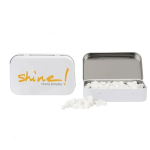 Photo of Rectangular Tin With Ribbon Shaped Mints