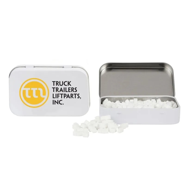 White color option for Rectangular Tin With Truck Shaped Mints
