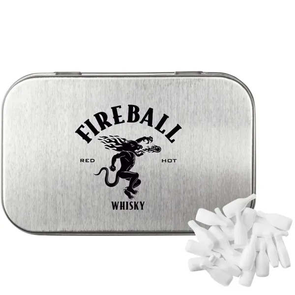Silver color option for Rectangular Tin With Bottle Shaped Mints