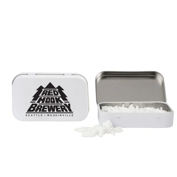 White color option for Rectangular Tin With Bottle Shaped Mints