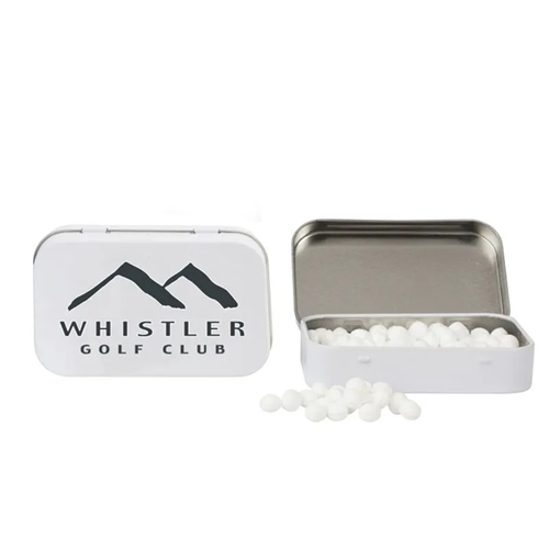Main photo of Rectangular Tin With Golf Ball Shaped Mints