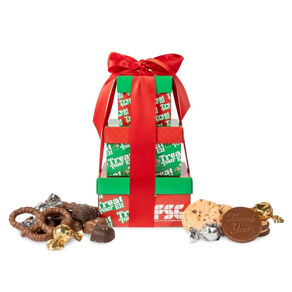 White color option for Square Tower Box   Cookies, Truffles, Caramels & Pretzels