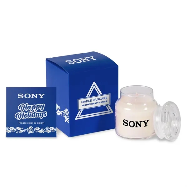 Blue color option for Aromatherapy Candle Jar W/ Glass Lid In Soft Touch Gift Box