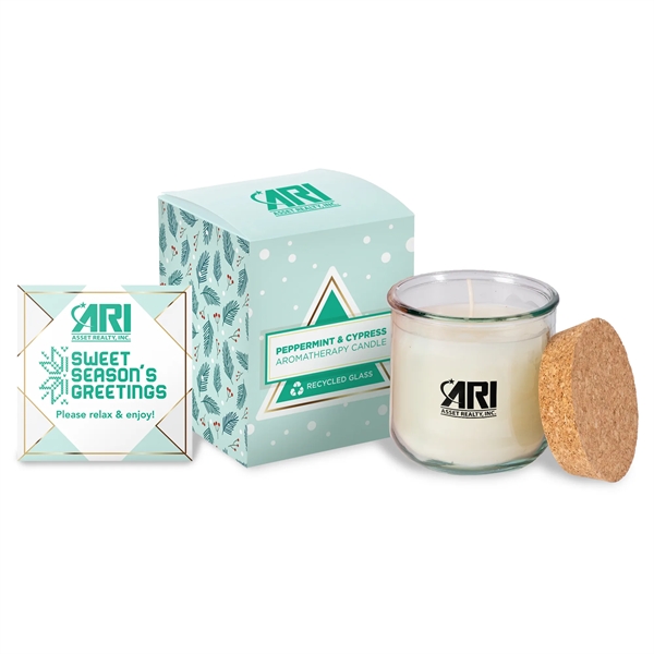 White color option for Recycled Glass Aromatherapy Candle With Cork Lid