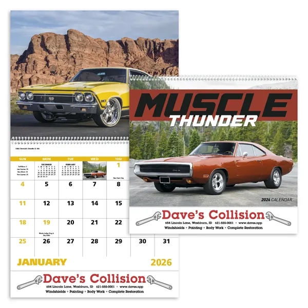 White color option for Muscle Thunder Spiral Calendar