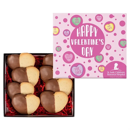 Main photo of Chocolate Dipped Heart Cookie In Gift Box
