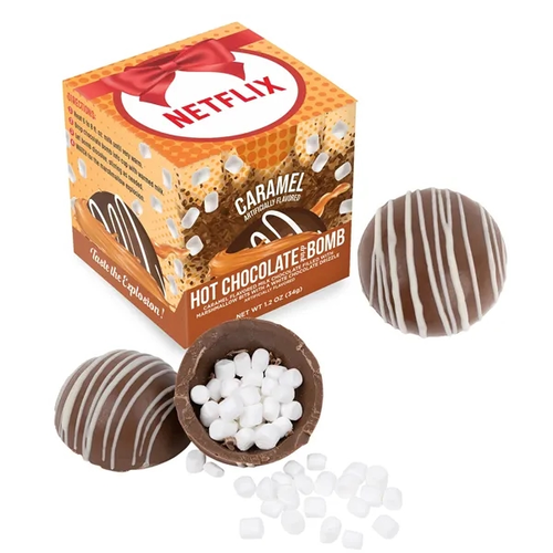 Main photo of Hot Chocolate Bomb Caramel Flavor In Full Color Box