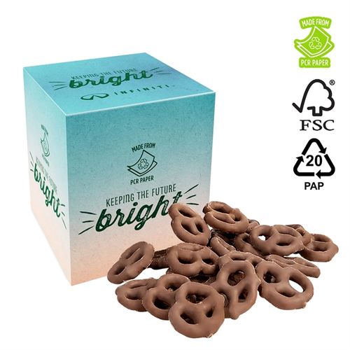 Main photo of Eco Box, Pcr & Full Color, Mini Chocolate Pretzels