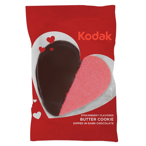 Pink color option for Dark Chocolate Dipped Strawberry Heart Cookie