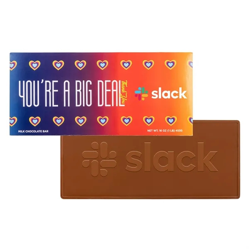 Photo of Giant 1 Lb Custom Molded Chocolate Bar In Full Color Gift Box
