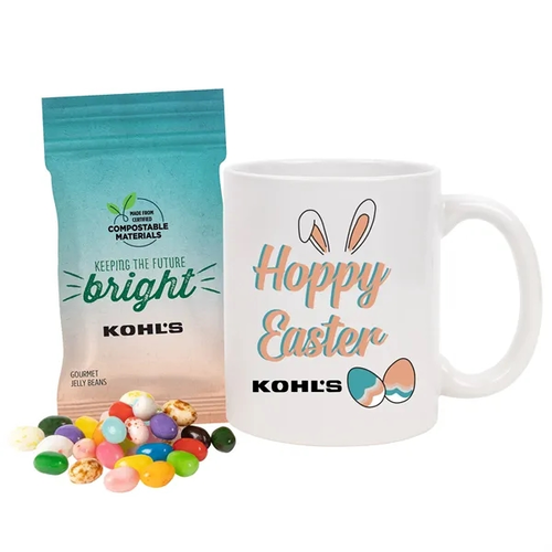Main photo of Mug Set With Gourmet Jelly Beans In Compostable Digibag