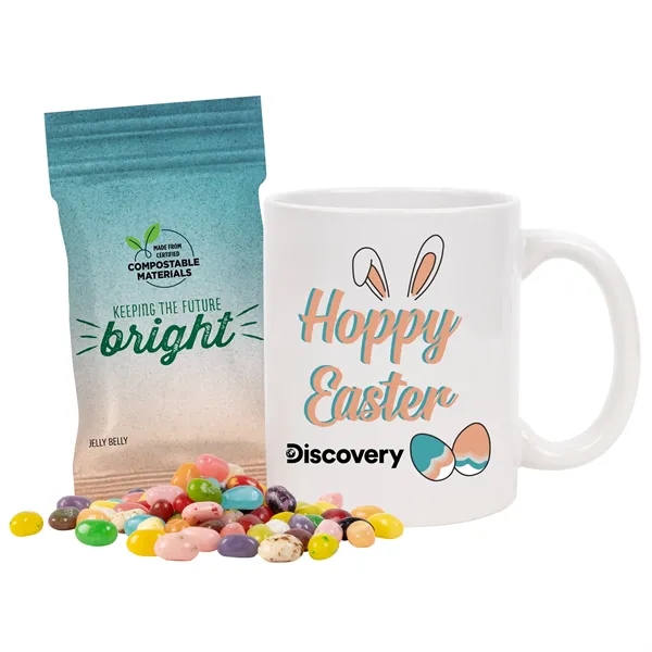 White color option for Mug Set With Jelly Belly In Compostable Digibag