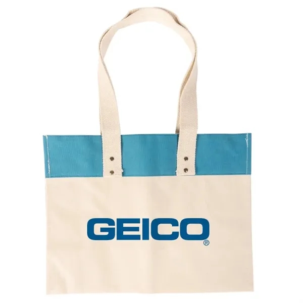 Teal color option for Ace Usa Color Block Laminated Tote