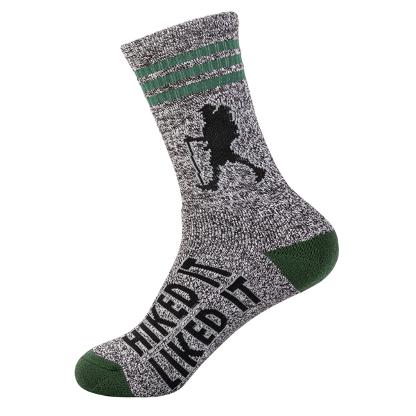 Multi Color color option for 3 Stripe, Hiked It, Liked It, Adult Socks