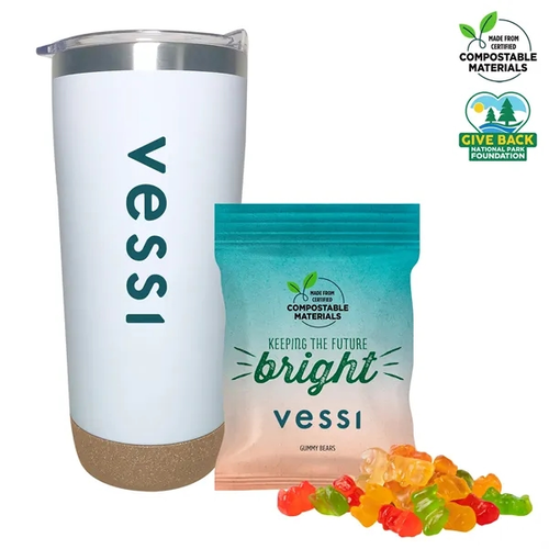 Main photo of Cork Base Double Wall Tumbler W/Compostable Bag Gummy Bears