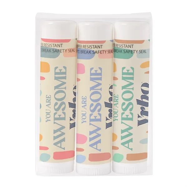 Clear color option for 3 Pack Lip Balm Spf 15