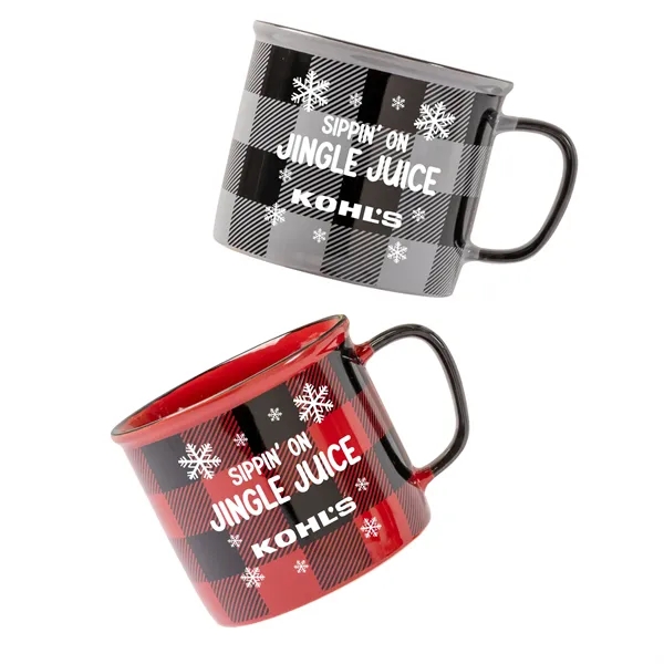 Red color option for 16oz Buffalo Check Mug