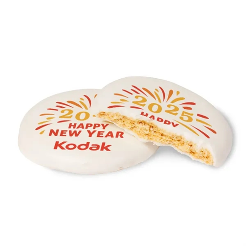 Main photo of Iced Round Vanilla Cookie  Custom Logo
