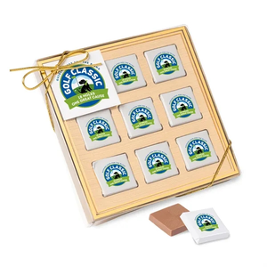 Photo of Nine Piece Chocolate Foiled Square Gift Box Full Color
