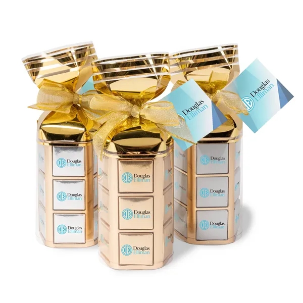 Gold color option for Thirty Six Piece Chocolate Foiled Square Gift Bag Full Color