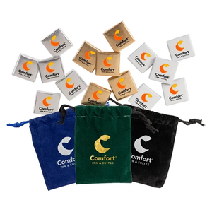 Photo of Velour Pouches With Chocolate Squares Full Color