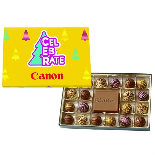 Gold color option for Truffle Gift Box Full Color Lid With 20 Truffles