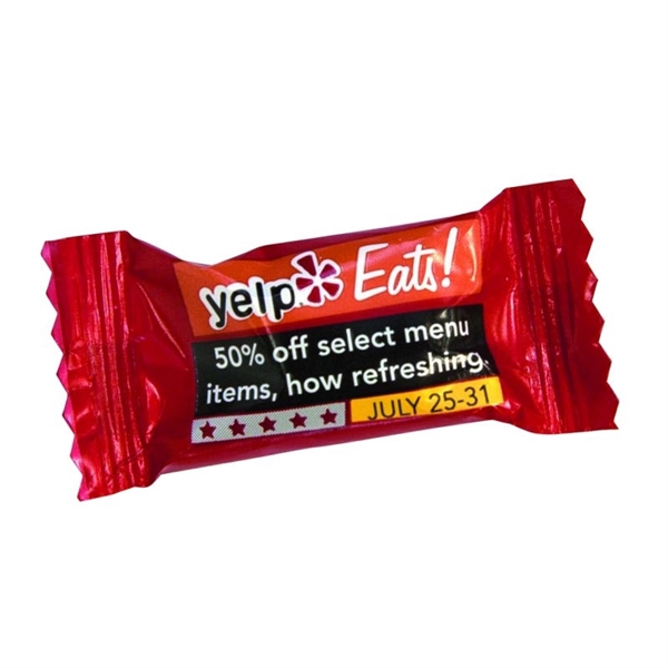 White color option for 4 Color Process Red Striped Peppermint