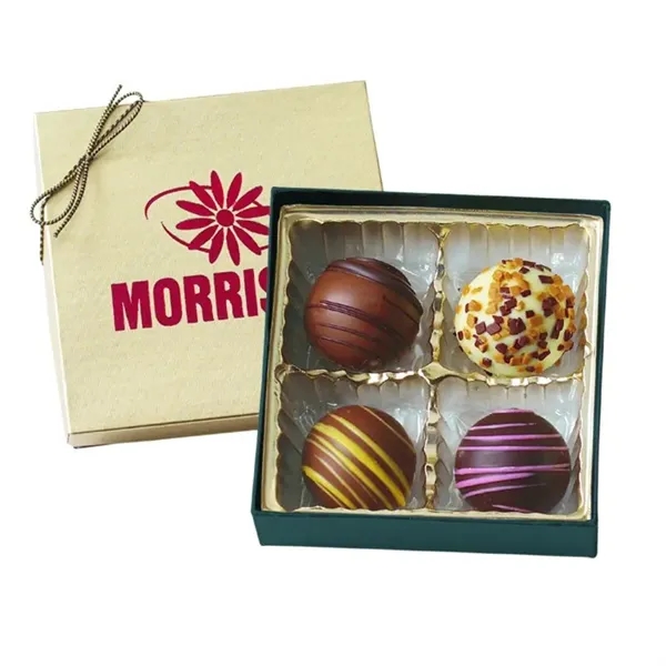 Gold color option for Truffle Gift Box With 4 Truffles