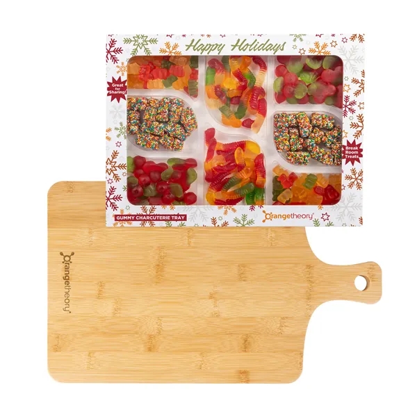 Natural color option for Gummy Charcuterie Tray With Bamboo Board
