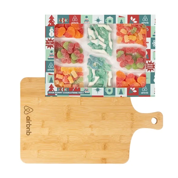 Natural color option for Sour Gummy Charcuterie Tray With Bamboo Board