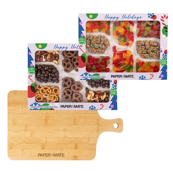 Natural color option for Gummy & Sweet And Savory Charcuterie Trays With Wood Board