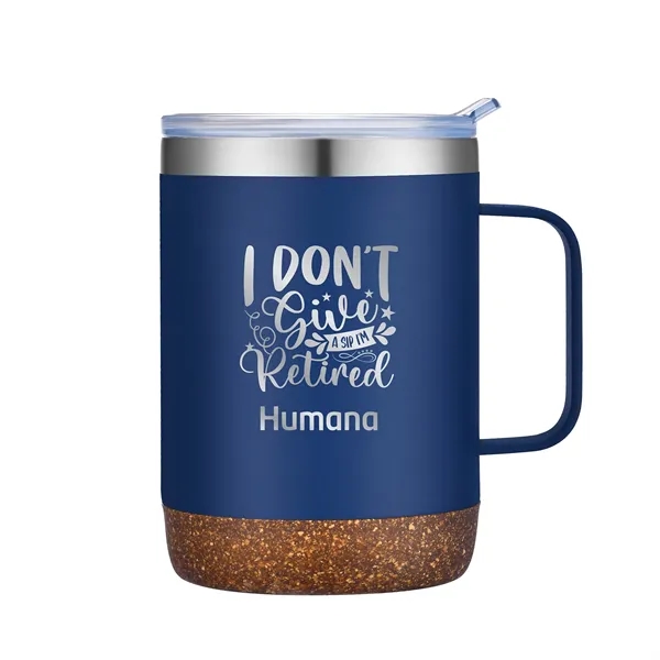 Navy color option for 12 Oz. Vacuum Mug With Cork Bottom