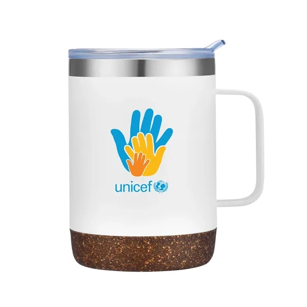 White color option for 12 Oz. Vacuum Mug With Cork Bottom