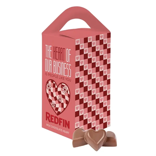 Main photo of Tote Box With 1 Oz Milk Chocolate Hearts