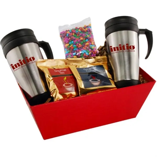 Brown color option for Tray W/Mugs And Chocolate Covered Sunflower Seeds