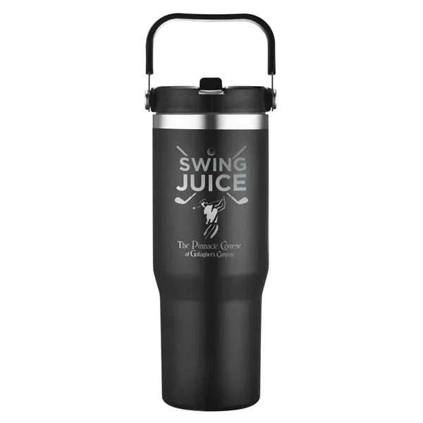 Black color option for 30 Oz. Vacuum Travel Mug With Carrier Handle