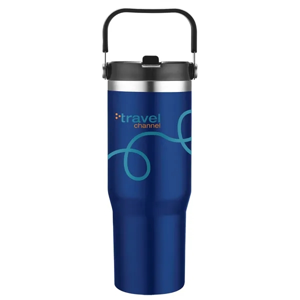Navy Blue color option for 30 Oz. Vacuum Travel Mug With Carrier Handle