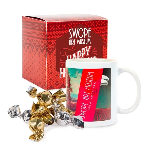 White color option for Warm Holiday Wishes Full Color Mug With Truffles In Gift Box