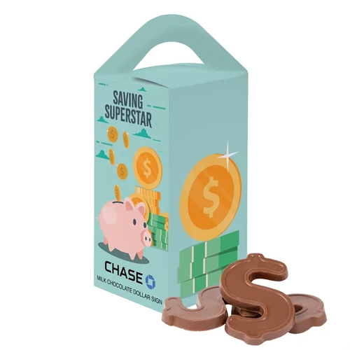 Main photo of Tote Box With 1 Oz Milk Chocolate Dollar Signs