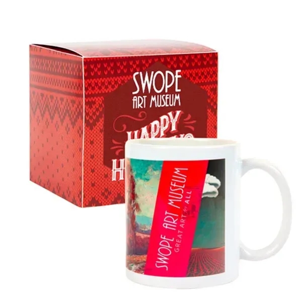 White color option for Warm Holiday Wishes Full Color Mug In Gift Box