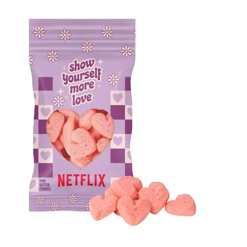 Main photo of 1 Oz. Mini Strawberry Heart Cookies Digibag