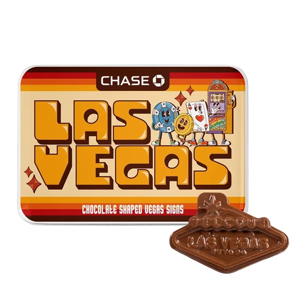 Gold color option for Gift Tin With Las Vegas Sign Chocolates