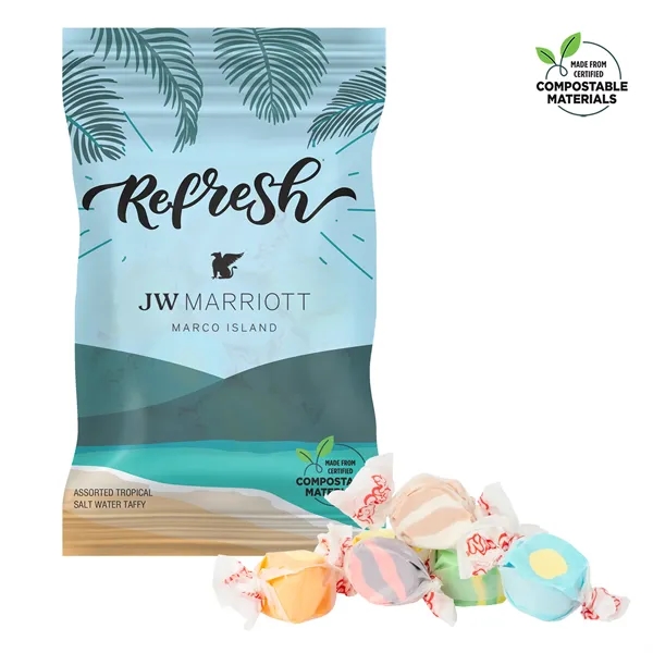 White color option for 4 Oz. Eco Digibag™, Compostable, Tropical Salt Water Taffy