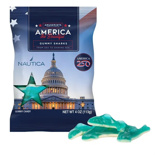 Main photo of America 250  4oz. Digibag Gummy Sharks