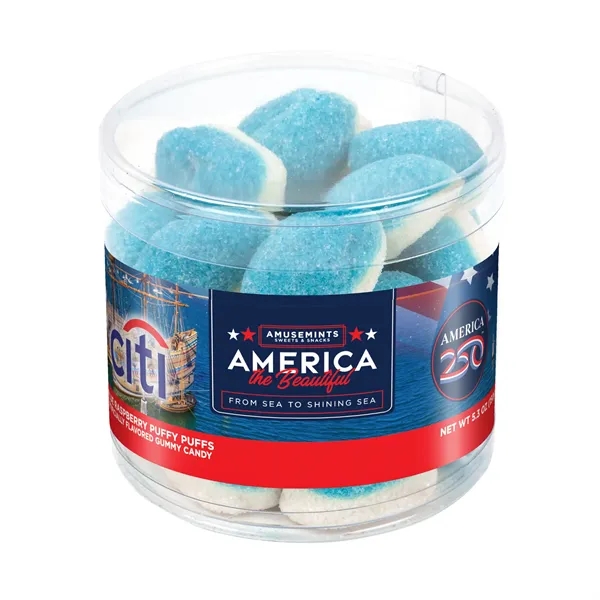 Clear color option for America 250  Round Acetate Blue Raspberry Puffs