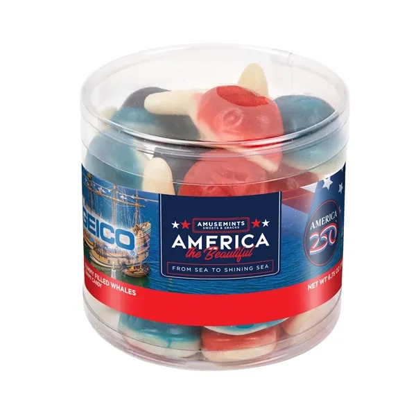 Clear color option for America 250  Round Acetate Gummy Whales