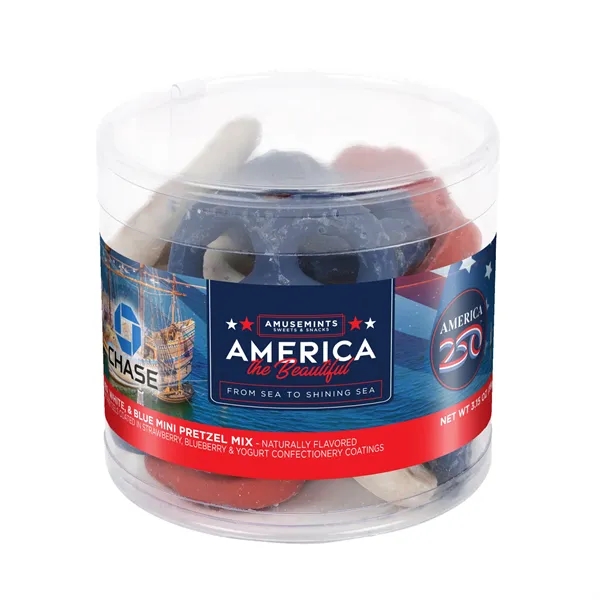 Clear color option for America 250  Round Acetate Red,White & Blue Mini Pretzels